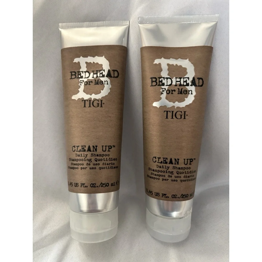NEW Tigi Bed Head For Men Clean Up Daily Shampoo 8.45 fl oz 2 Pack NEW Bedhead